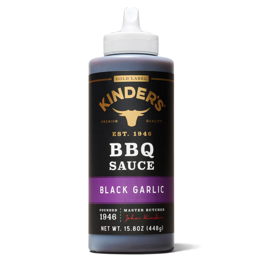 (6 pack) Kinder's Gold Label Black Garlic BBQ Sauce, 15.8 oz Squeeze Bottle