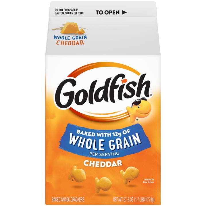 Goldfish Baked with Whole Grain Cheddar Baked Snack Crackers, 27.3 oz Carton