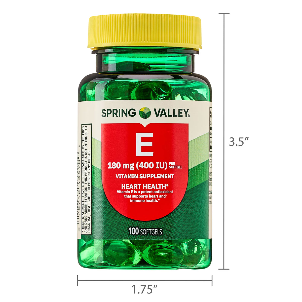 Spring Valley Vitamin E 180 mg Softgels for Heart Health, 100 Count