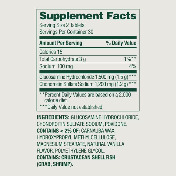 Spring Valley 3X Glucosamine Chondroitin for Joint Health Tablets, 60 Count