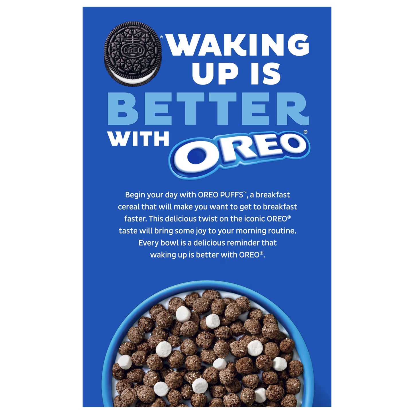 Post OREO PUFFS Cereal, Crunchy 16.5 oz box
