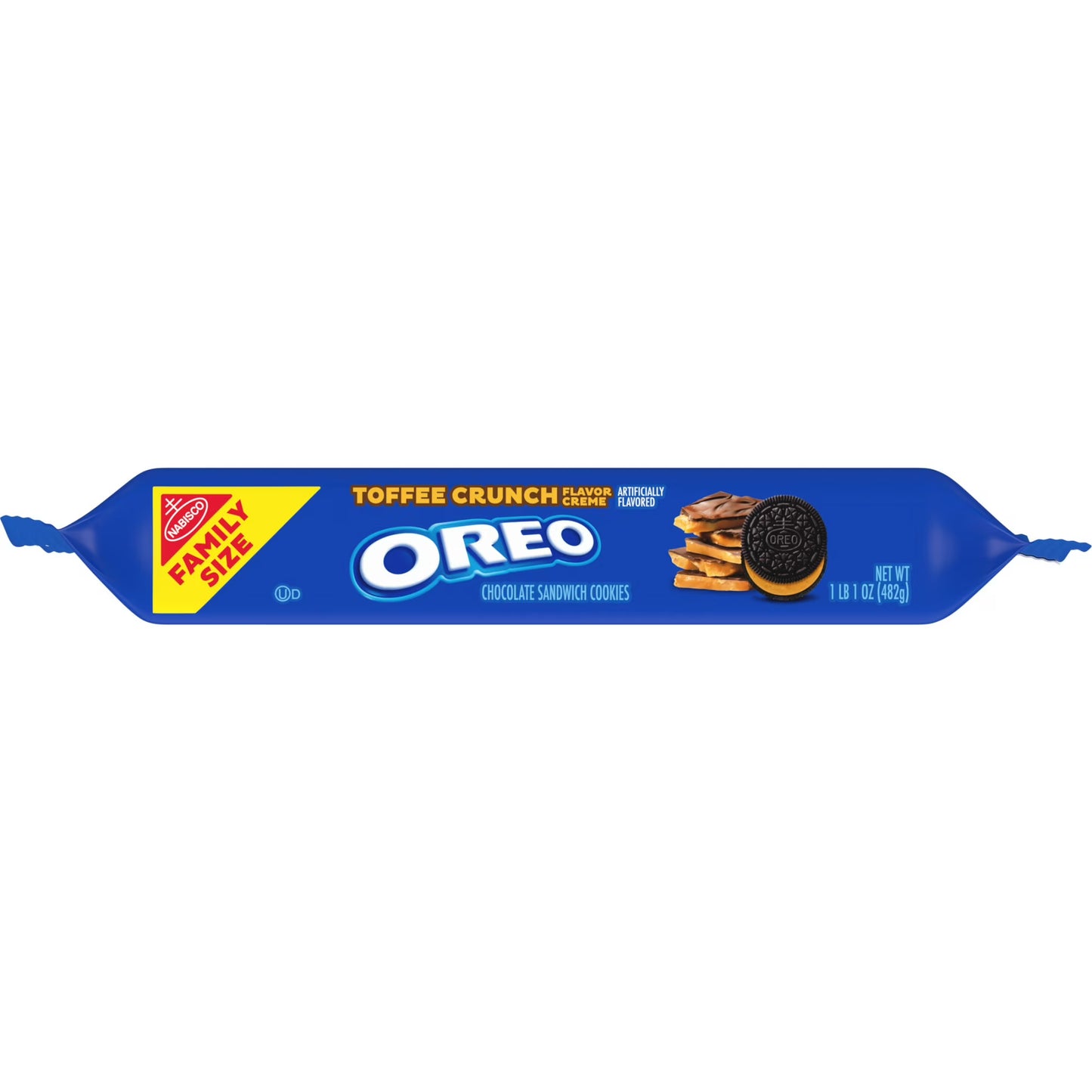 (3 pack) OREO Toffee Crunch Creme with Sugar Crystals Chocolate Sandwich Cookies, Family Size, 17 oz