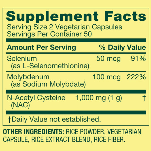 (3 pack) Spring Valley NAC, 1,000 mg Vegetarian Capsules, Immune Support Dietary Supplement, 100 Count