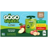 GoGo squeeZ No Sugar Added Banana Strawberry Applesauce Variety Pouches, 3.2 oz (24 Pack)