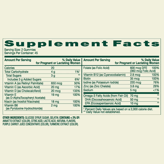 Spring Valley Prenatal Multivitamin Gummies with DHA and Folic Acid, 90 Count