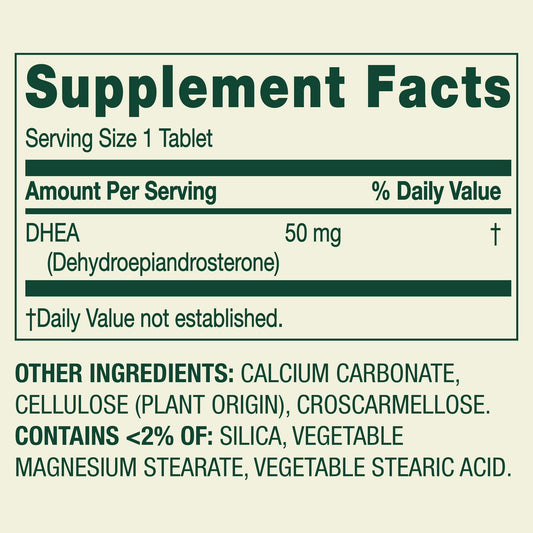 (2 pack) Spring Valley DHEA 50mg Tablets, Dietary Supplement, 50 Count