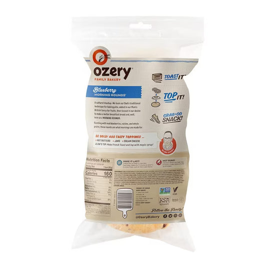 Ozery Bakery Blueberry Morning Rounds, Breakfast Buns, 6 Buns per Bag, 6-Pack, 12.7 oz