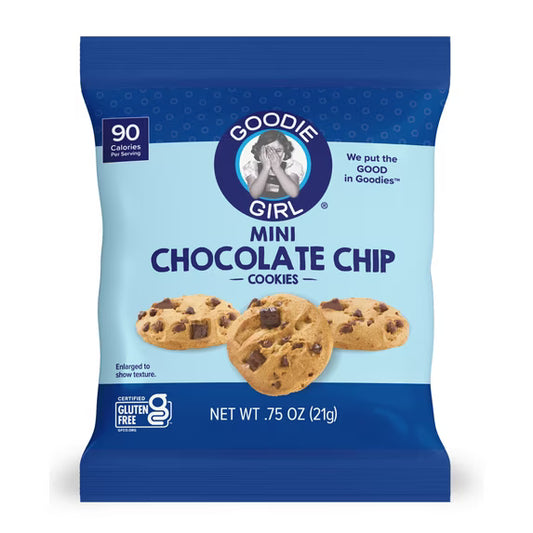 Goodie Girl Gluten Free Chocolate Chip Mini Cookies Snack Pack, 0.75 oz per Bag, 5 Count