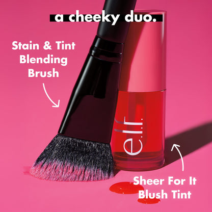 e.l.f. Sheer For It Blush Tint, Buildable Stain For Lips + Cheeks, Cherry Cola, 0.22 fl oz