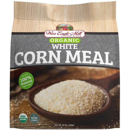 War Eagle Mill Organic White Corn Cornmeal, 48 oz Bag (2-Pack)