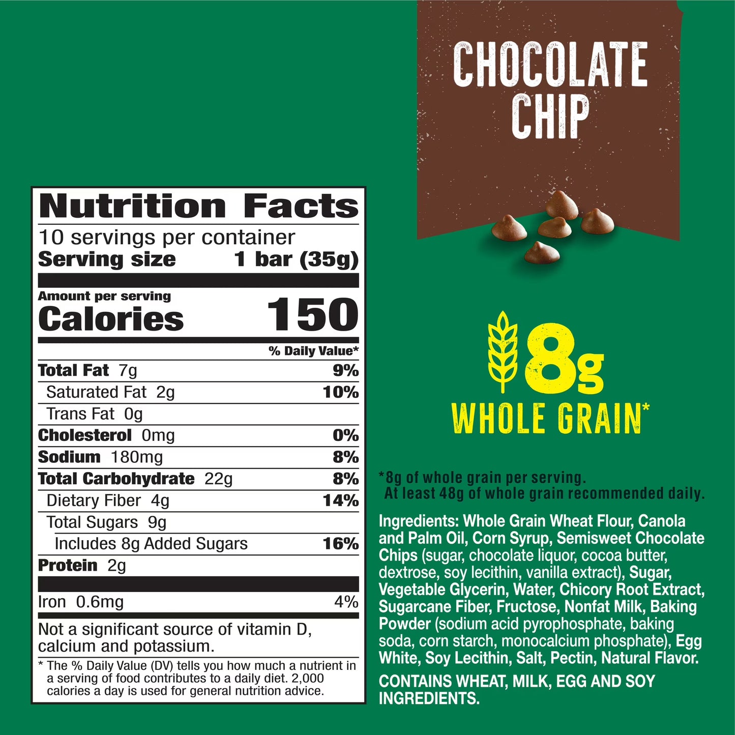 Nature Valley Soft Baked Muffin Bars, Chocolate Chip, Snack Bars, 10 Bars, 12.4 oz