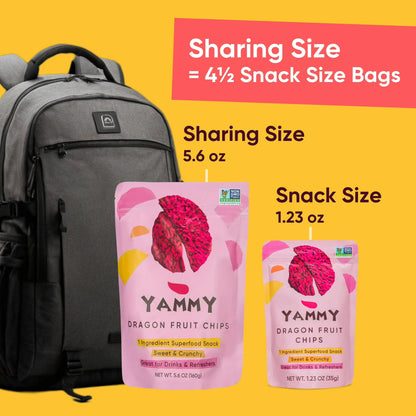 Yammy Dried Dragon Fruit Chips, 1 Ingredient Superfood Snack, Crunchy Like Freeze Dried Fruit (5.6 oz)