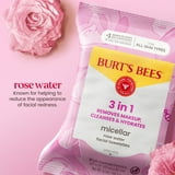 (3 pack) Burt's Bees Micellar Facial Towelettes With Rose Water, 30 ct. Package