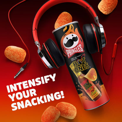 Pringles Rojo Potato Crisps Chips, Lunch Snacks, 5.5 oz Canister
