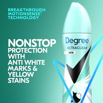 Degree UltraClear Antiperspirant Deodorant Dry Spray Black+White Pure Clean, 3.8 oz 2 Count