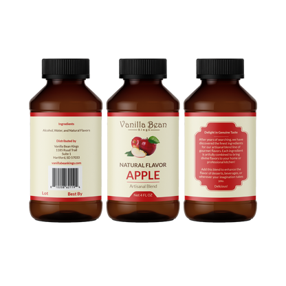Natural Apple Extract for Baking and Flavoring - 4 OZ - Natural Flavors for Baked Goods, Desserts, & Cooking