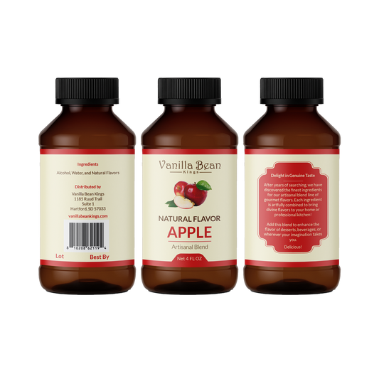 Natural Apple Extract for Baking and Flavoring - 4 OZ - Natural Flavors for Baked Goods, Desserts, & Cooking