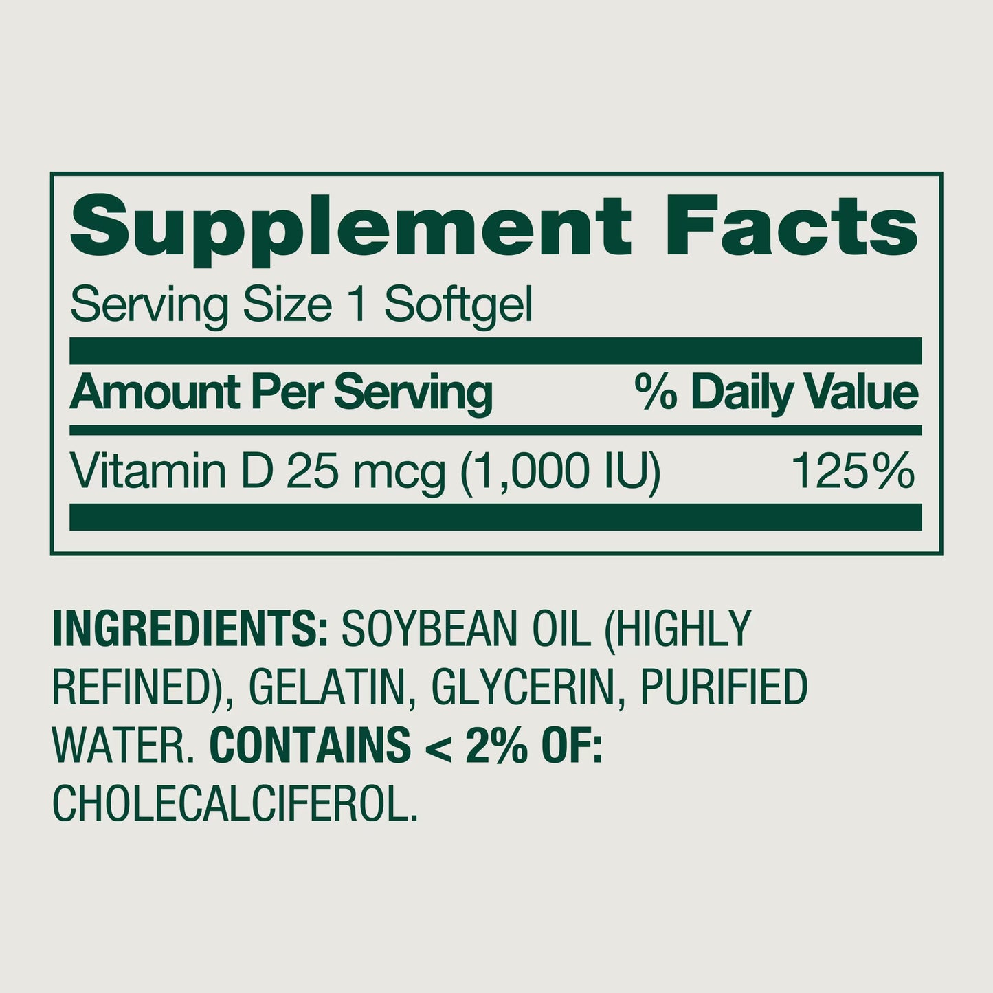 Spring Valley Vitamin D3 Softgels, 25 mcg (1000 IU), 450 Count, Supplement for Bone and Immune Health