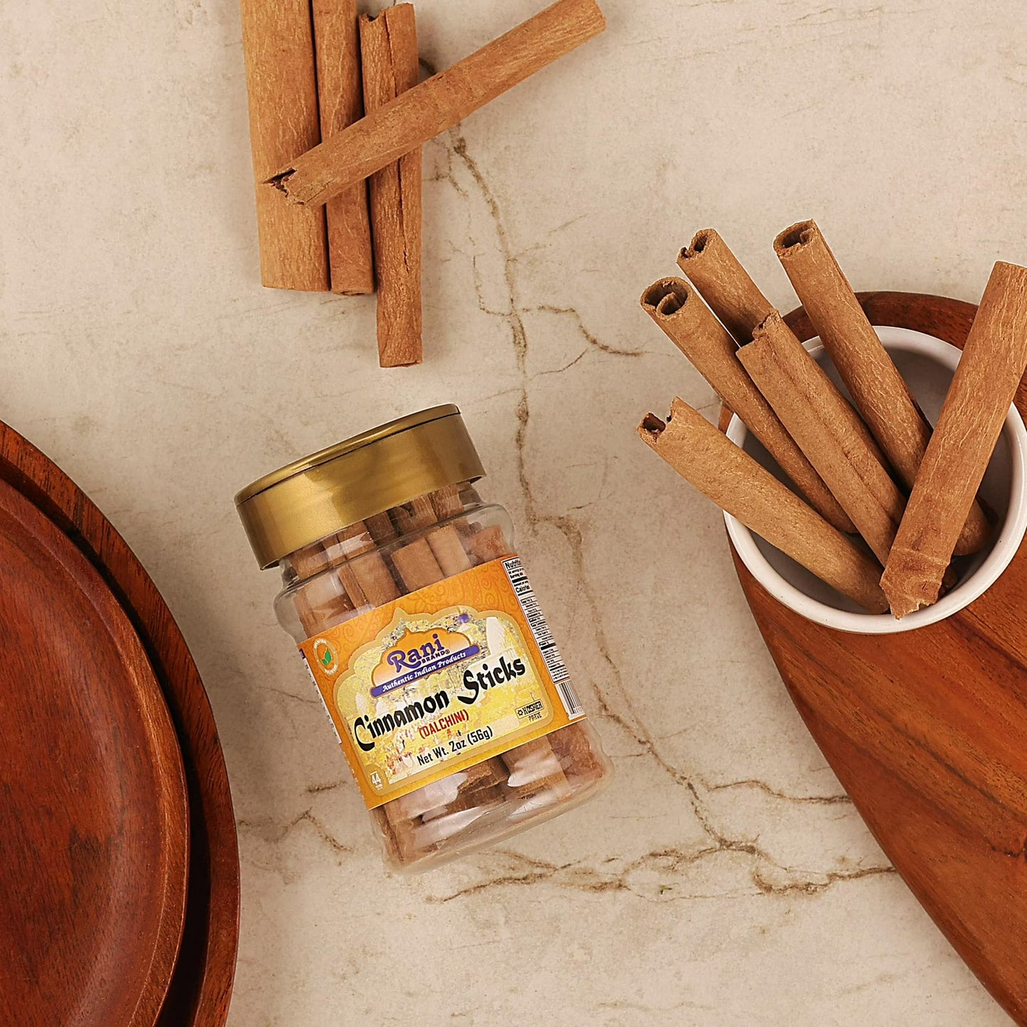 Rani Cinnamon Sticks 2oz (56g) ~ 10-13 Sticks 3 Inches in Length Cassia Round, PET Jar ~ All Natural | Vegan | No Colors | Gluten Friendly | NON-GMO | Kosher