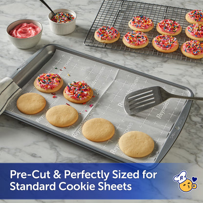 Reynolds Kitchens Cookie Baking Sheets, Pre-Cut Parchment Paper Sheets, 12 in x 16 in, 25 Count