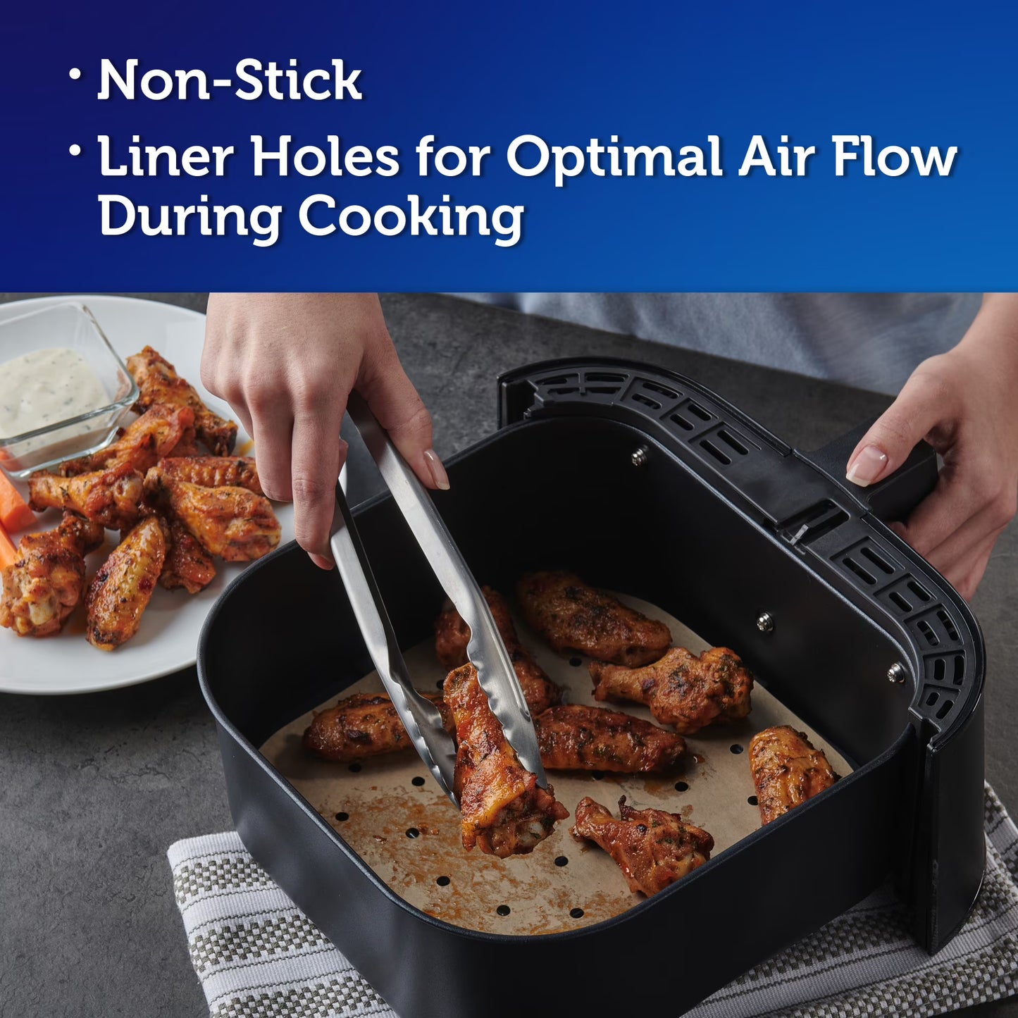 (3 pack) Reynolds Kitchens Parchment Paper Air Fryer Liners, 50 Count