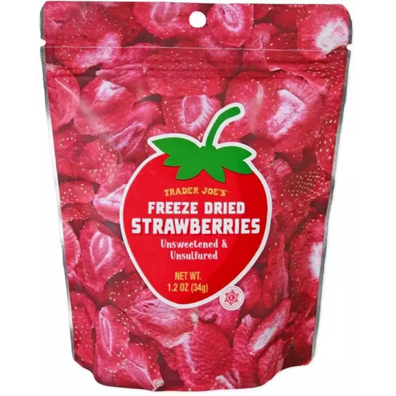 Trader Joe's Freeze Dried Strawberries Unsweetened Unsulfured Strawberry (1.2oz)