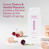 Native Body Wash for Women and Men, Sulfate Free, Cherry & Vanilla Macaron, 18 fl oz