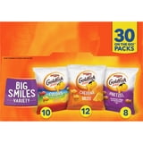 Goldfish Crackers Big Smiles with Cheddar, Colors, and Pretzel Crackers, Snack Pack, 30 Count Variety Pack Box