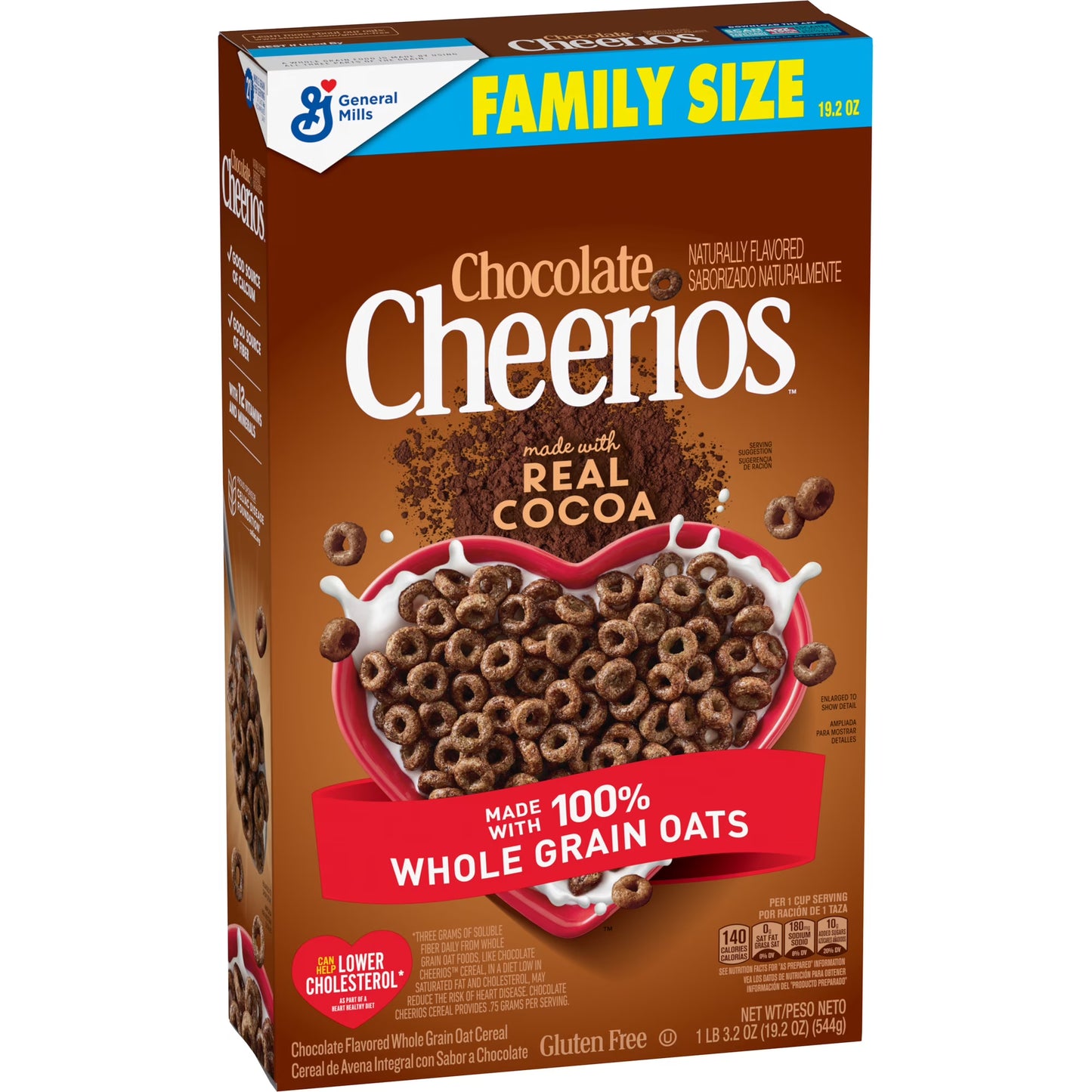 Chocolate Cheerios, Heart Healthy Gluten Free Breakfast Cereal, Family Size, 19.2 oz