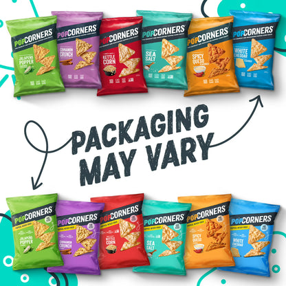 PopCorners Popped Corn Snacks, 3 Flavor Variety Pack Chips Gluten Free, 1oz 20 count