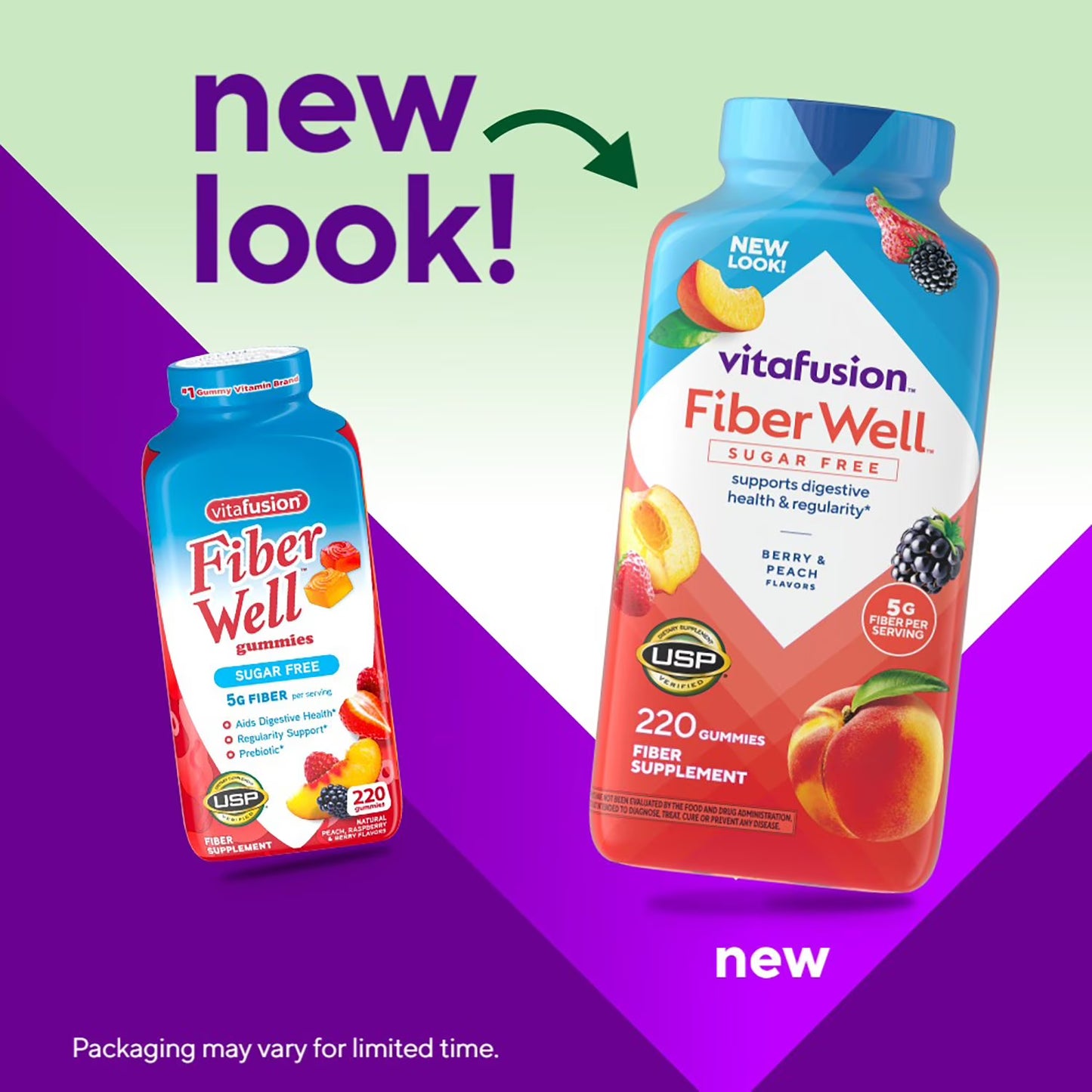 Vitafusion Fiber Well Sugar Free Gummy Vitamin Supplement, 220 ct.