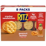 (3 pack) RITZ Peanut Butter Sandwich Crackers, Lunch Snacks, 1.38 oz Snack Pack