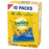 belVita Bite Size Snacks, Blueberry Crunchy Bites, 10 - 1 oz Snack Packs