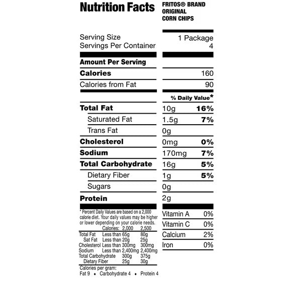 Fritos Original Corn Chips, 1 oz, 40 Count