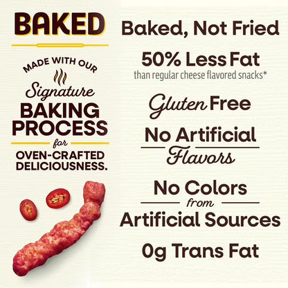 Baked Cheetos Crunchy 50% Less Fat Flamin’ Hot Cheese Flavored Snacks Bag, 7.625 oz