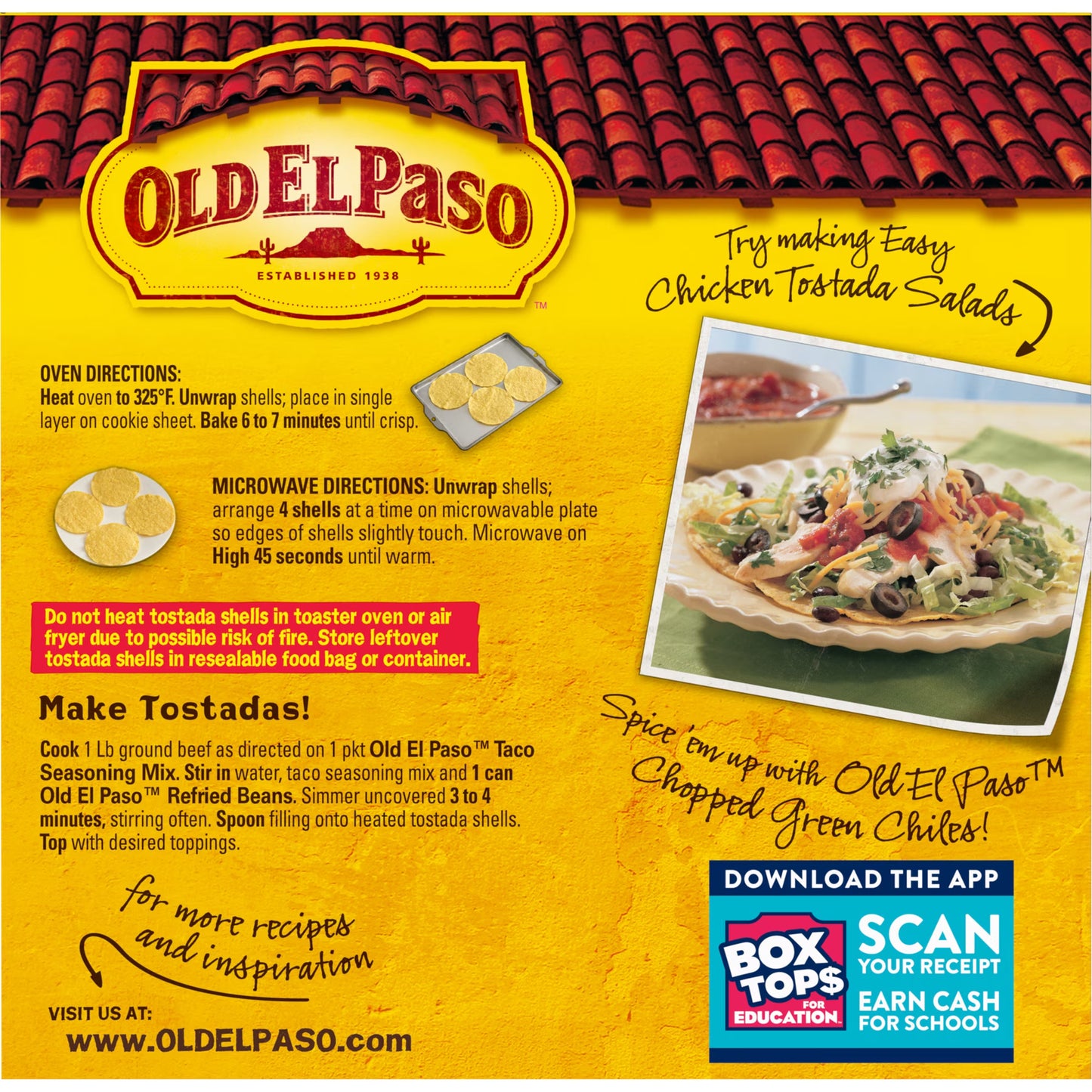(10 pack) Old El Paso Tostada Shells, Gluten Free, Meal Prep, 12 Ct, 4.5 oz