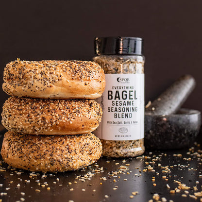 Everything Bagel Seasoning Blend by SPQR Seasonings Original XL 10 oz. Jar Delicious Blend of Sea Salt and Mixed Spices