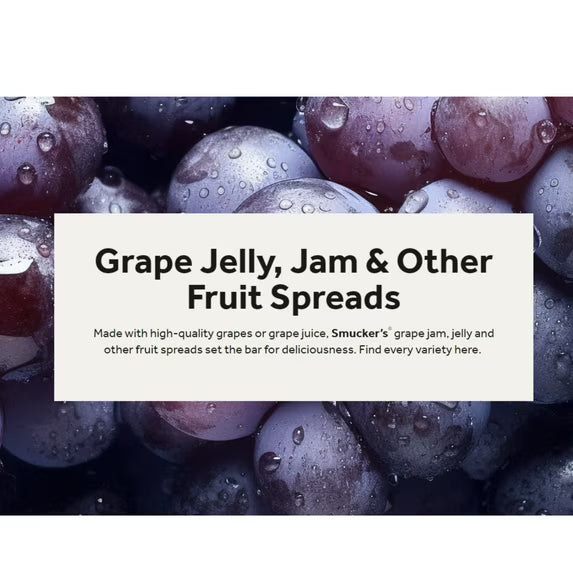 Smucker's Concord Grape Jelly 30 Count – 0.5 oz Single-Serve Cups, Back to School, Lunchbox Snacks, Portion Control, Shelf-Stable, Breakfast, Travel-Ready Jelly