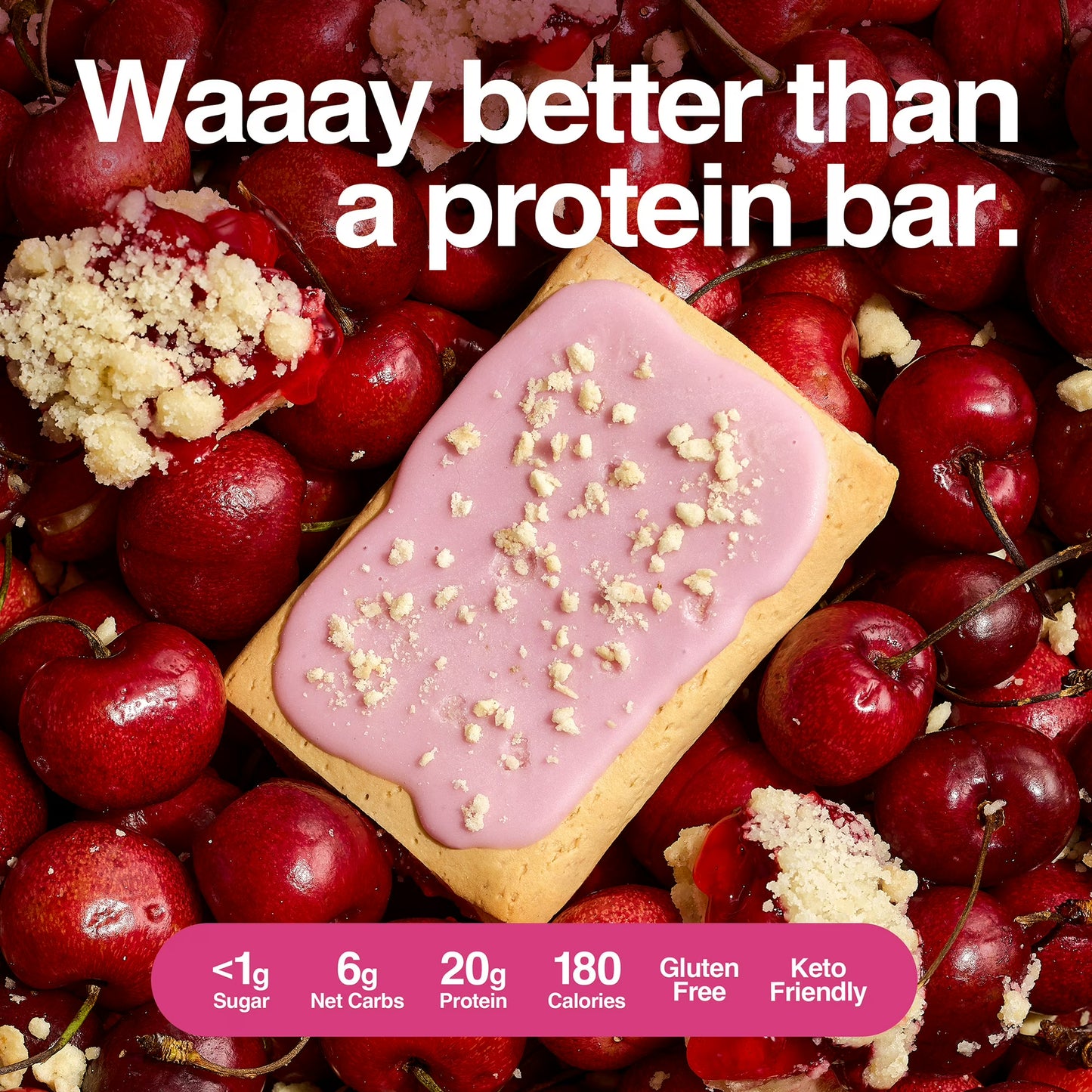 Legendary Foods Gluten Free and Keto Friendly Protein Pastry - Cherry Crumble - 8oz/4ct