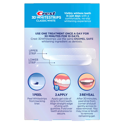 Crest 3DWhitestrips Classic White Teeth Whitening Kit, 10 Count