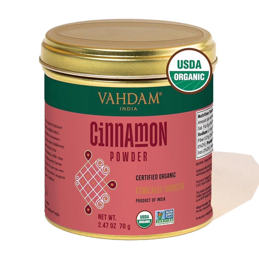 (2 pack) VAHDAM Organic Cinnamon Powder Spice, 2.47 oz (70 g) | USDA Organic Ground Cinnamon, Non-GMO, Gluten-Free Cooking & Baking Spice
