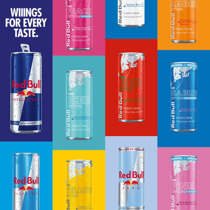 Red Bull Sea Blue Edition Sugarfree Energy Drink, Juneberry, 12 fl. oz., 6 x 4 Cans
