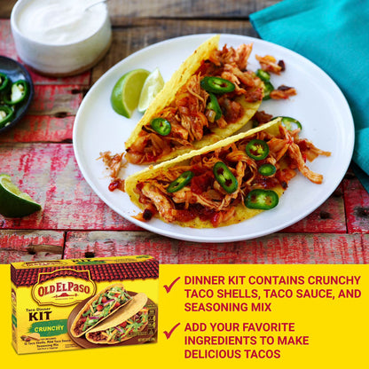 Old El Paso Crunchy Taco Dinner Kit, Easy Meal Prep, 12 Count, 8.8 oz