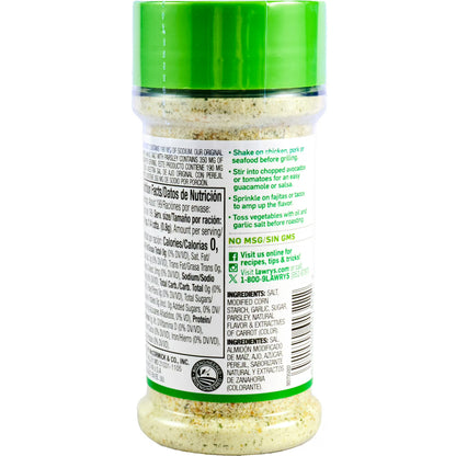 Lawry's Kosher 25% Less Sodium Garlic Salt With Parsley, 5.62 oz Bottle