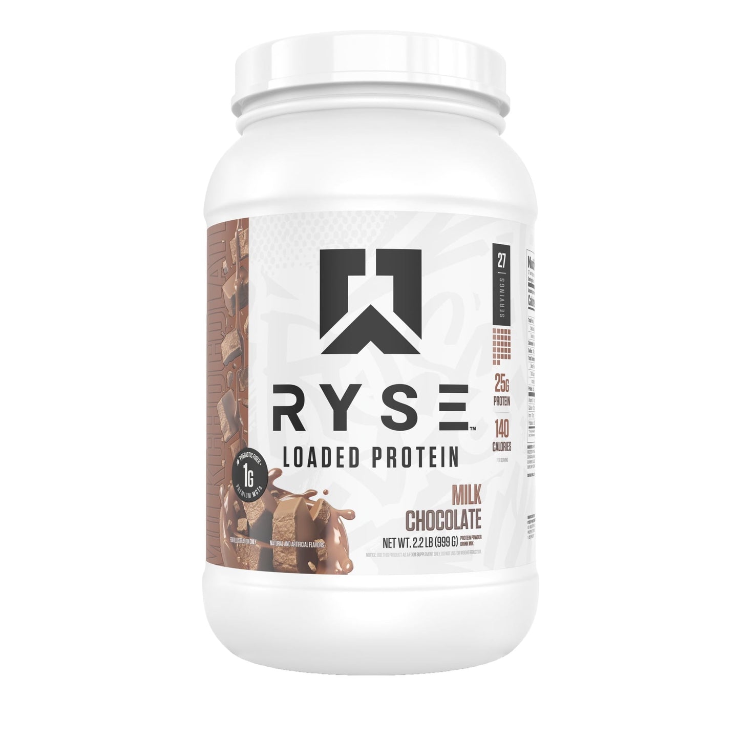Ryse 25g Loaded Protein Powder, Milk Chocolate, 2.2 lbs.