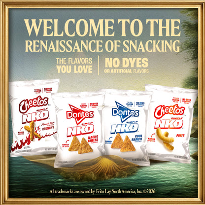 Doritos Simply NKD No Dyes No Artificial Flavors Nacho Cheese Tortilla Chips Bag, 9.25 oz