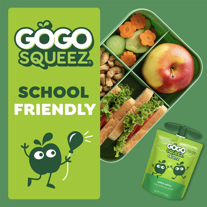 GoGo squeeZ No Sugar Added Banana Strawberry Applesauce Variety Pouches, 3.2 oz (16 Pack)