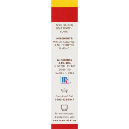 McCormick No Artificial Flavors Pure Almond Extract, 2.0 fl oz Box