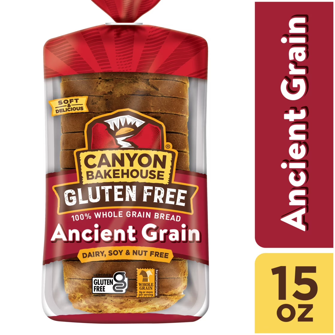 Canyon Bakehouse Ancient Grain Gluten Free Bread, 100% Whole Grain Sandwich Bread, Fresh, 15 oz