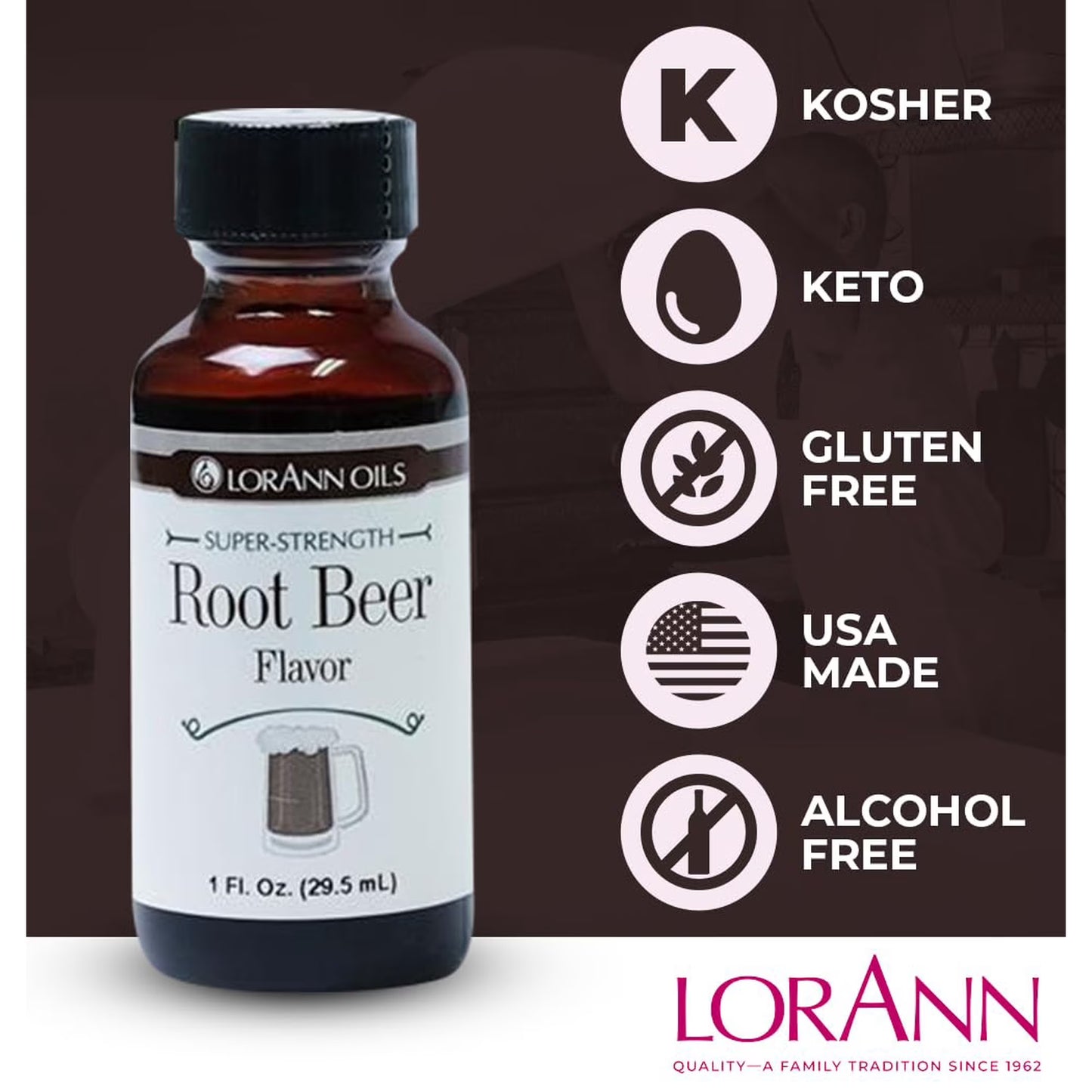 LorAnn Oils Super Strength Flavoring - Used For Candy Making, Flavoring Extracts, Baking, Hard Candy, and Flavor Oils, Root Beer, 1 fl dram